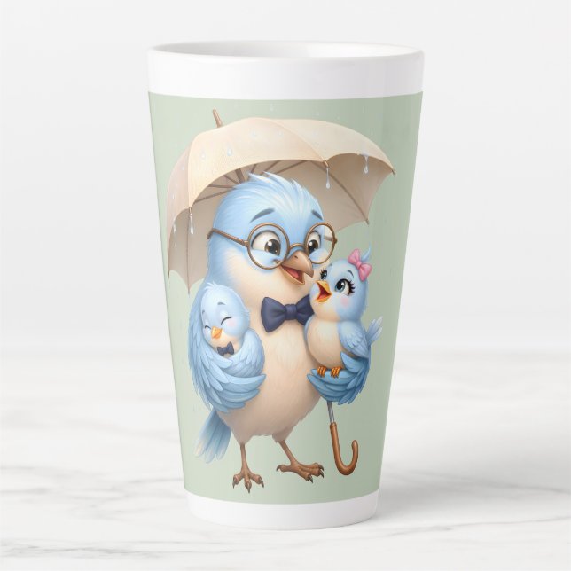 Mug Latte Oiseau Mignon Pour Papa (Devant)