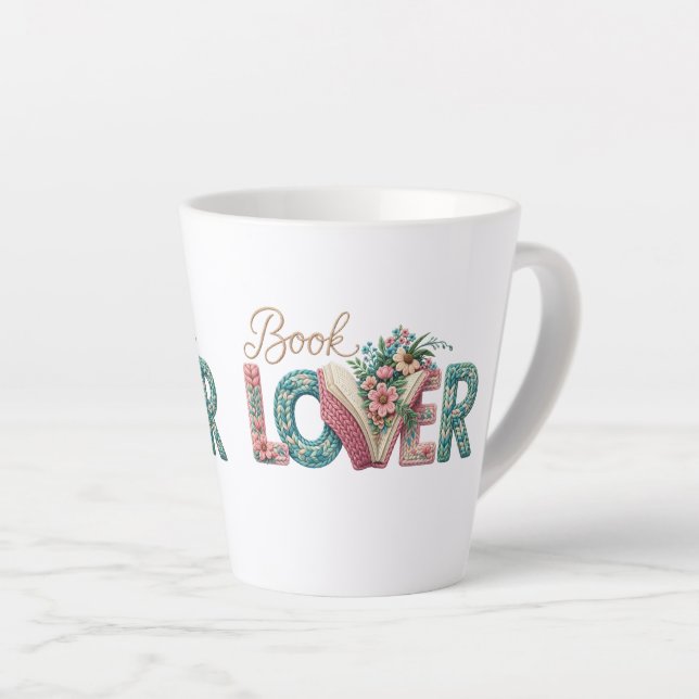 Mug Latte Pastel Amateur de Livres (Angle droit)