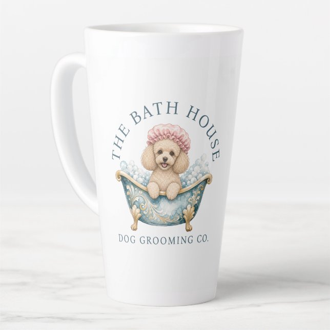 Mug Latte pour Toiletteuse de Caniches Miniatures (Angle gauche)