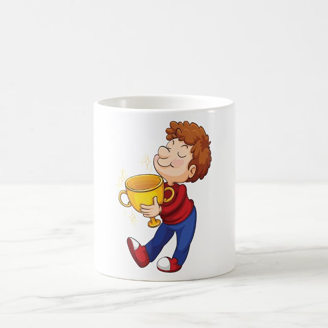Mug Lauréat du prix Trophée d'or de Boy Holding (Créateur téléchargé)