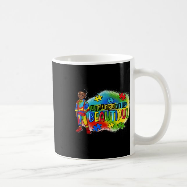 Mug L'Autisme Enfant Noir Différent Est Beau Autisme A (Droite)