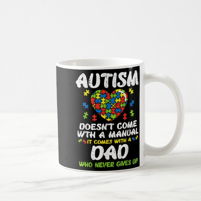 Mug L'autisme ne vient pas avec le manuel Papa Puzzle  (Droite)