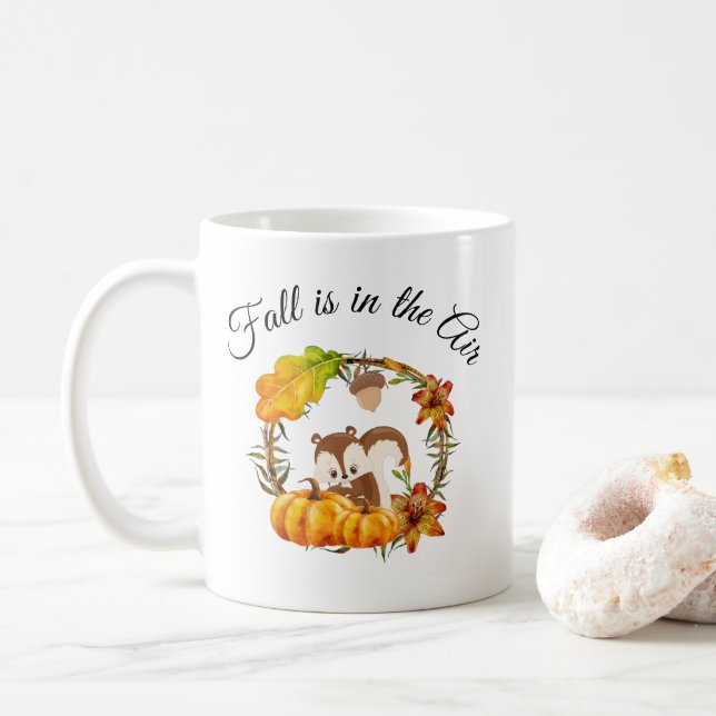 Mug L'automne est dans la typographie aérienne avec éc (Avec donut)