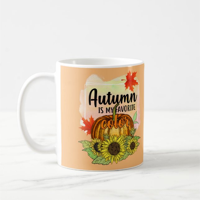 Mug L'automne est ma couleur préférée - Citrouille Feu (Gauche)