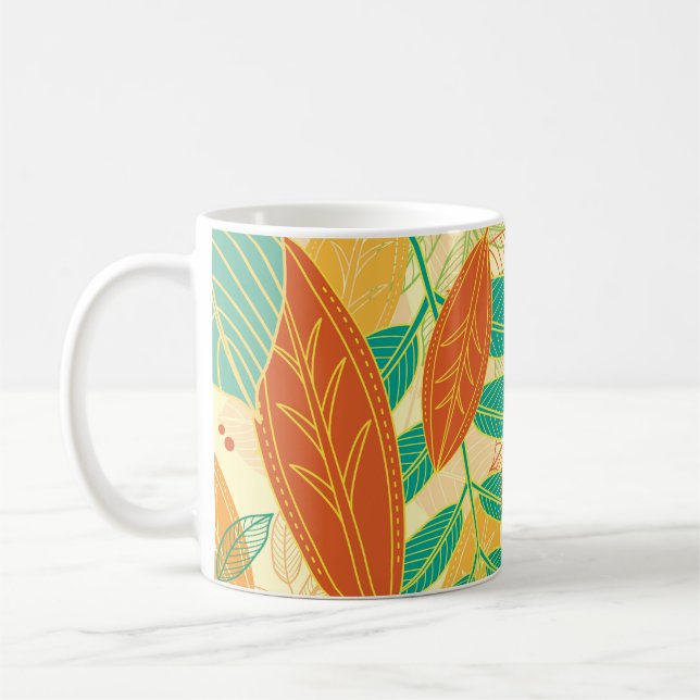 Mug L'automne laisse un Motif sans couture (Gauche)