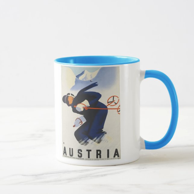 Mug L'Autriche - affiche autrichienne de Vintage (Droite)