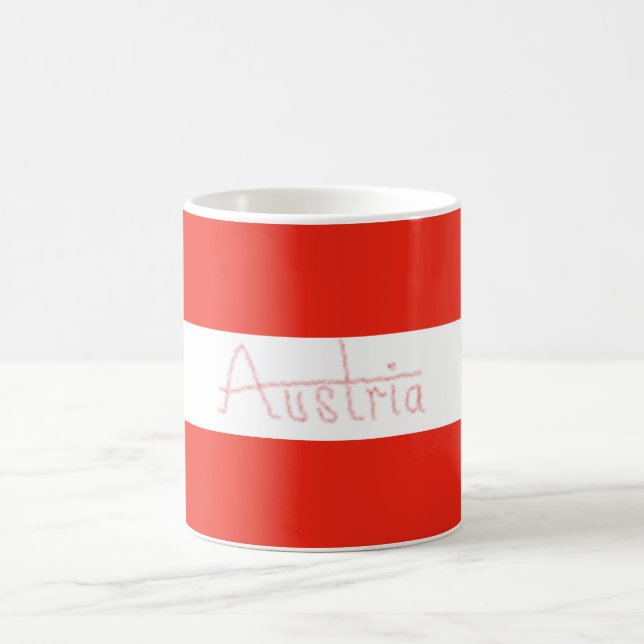 Mug L'Autriche - drapeau et manuscrit (Centre)