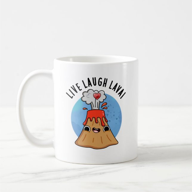 Mug Lava Lava Rire en direct amusant Volcano Pun (Gauche)