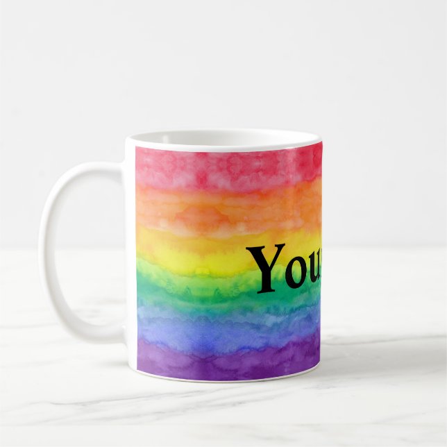 Mug Lavage d'arc-en-ciel avec le texte fait sur (Gauche)