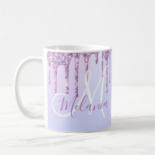 Mug Lavande à goutte violette métallique personnalisée