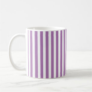 Mug Lavande chic violette et blanche verticale striée