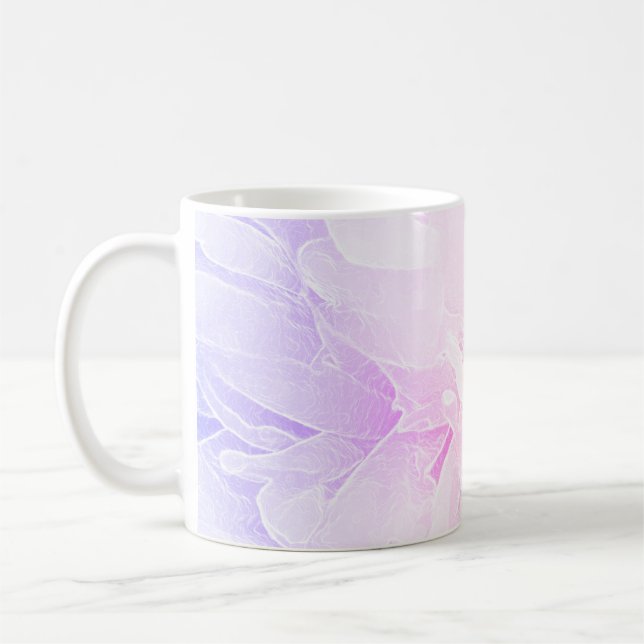 Mug Lavande de rose en pastel de fleur de pivoine de (Gauche)