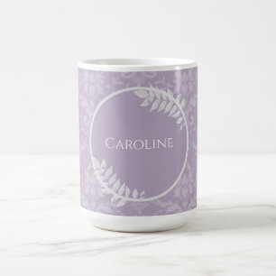 Mug Lavande Elegant Damask Personnalisé