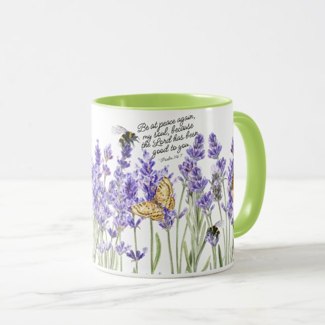Mug Lavande et Écriture (Devant droit)