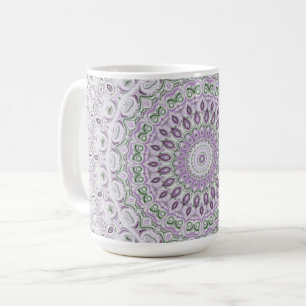Mug Lavande et vert Mandala Motif Design