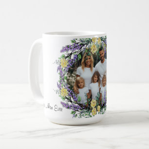Mug Lavande eucalyptus jaune rose personnalisée photo