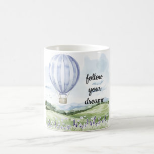 Mug Lavande Florale violet blanc à air chaud