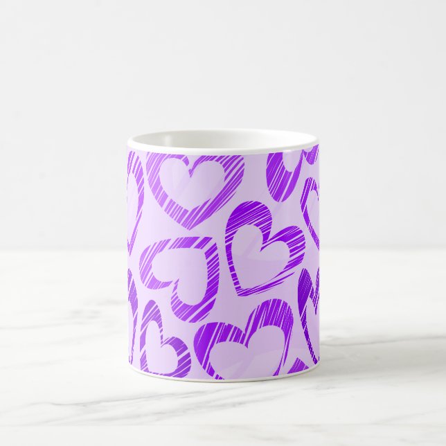 Mug Lavande Joueuse mauve croquis Motif de coeur (Centre)