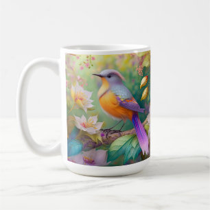 Mug Lavande Tête Orange Breased Imaginaire Oiseau