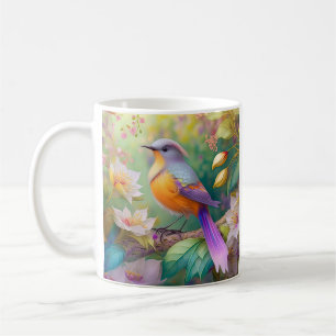 Mug Lavande Tête Orange Breased Imaginaire Oiseau