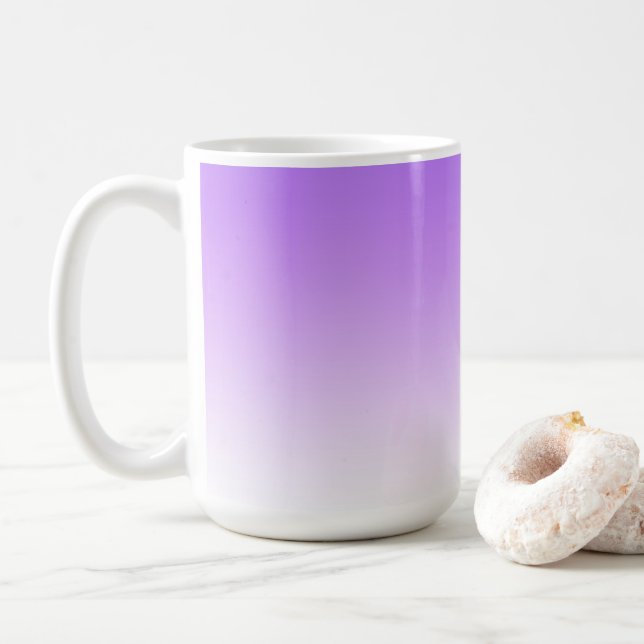 Mug Lavande vers Motif de dégradé Ombre blanc (Avec donut)