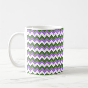 Mug Lavande, vert et blanc Chevron Zigzag