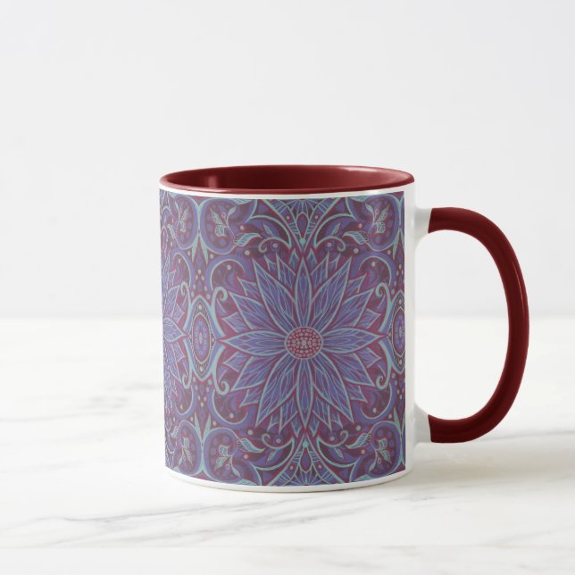 Mug "Lavender lotus" motif floral bohème (Droite)