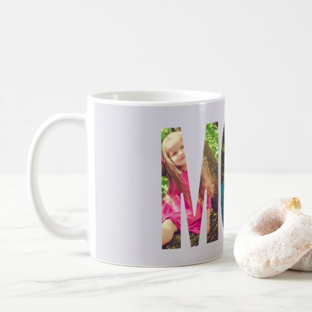 Mug Lavender MOM Fête des mères Collage photo (Avec donut)