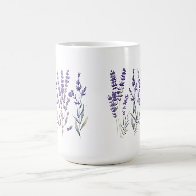 Mug Lavender Pattern Pillar Candle (Centre)