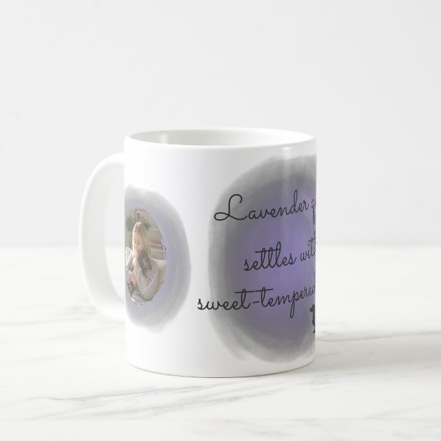 Mug Lavender Watercolor Dachshund Custom Name (Devant gauche)