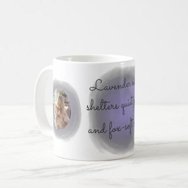 Mug Lavender Watercolor Shiba Inu Custom Photo & Name (Devant gauche)