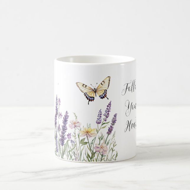 Mug Lavender Yellow Flowers Butterfly (Centre)
