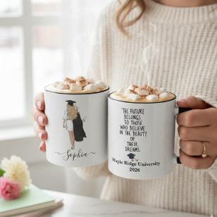 Mug L'avenir appartient aux rêveurs Diplôme Nom Citati