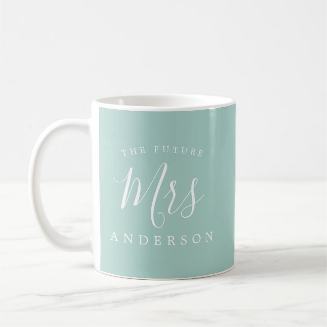 Mug L'avenir Mme Blue Fiançailles Cadeau (Gauche)