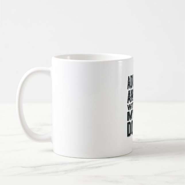 Mug L'aventure attend avec mon chien design de randonn (Gauche)