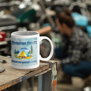 Mug L'aventure attend le camping extérieur amoureux aq