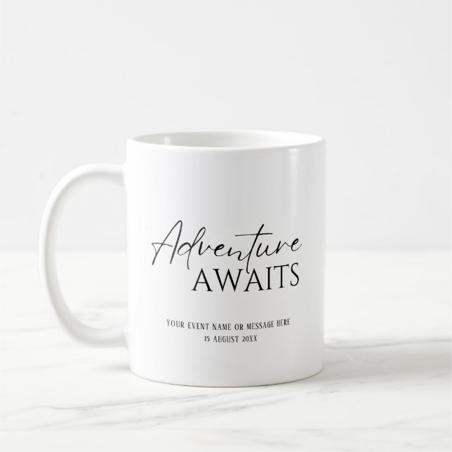 Mug L'aventure attend, personnalisé  (Gauche)