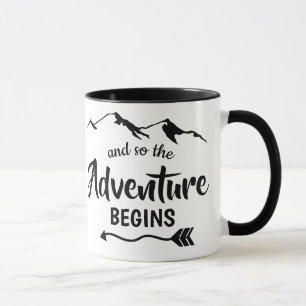 Mug L'aventure commence à la mode noir et blanc