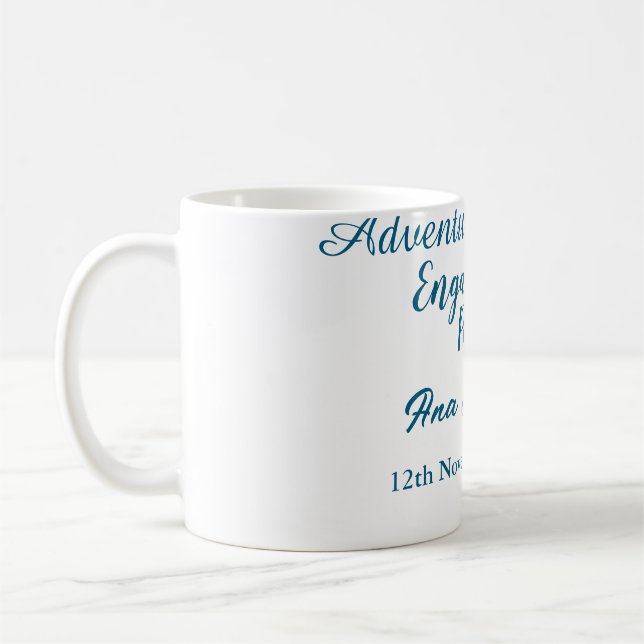 Mug l'aventure commence nom de la fête de fiançailles  (Gauche)