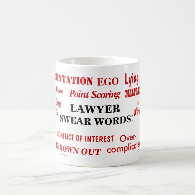 Mug L'avocat jure des mots désagréablement drôle Peeve (Centre)
