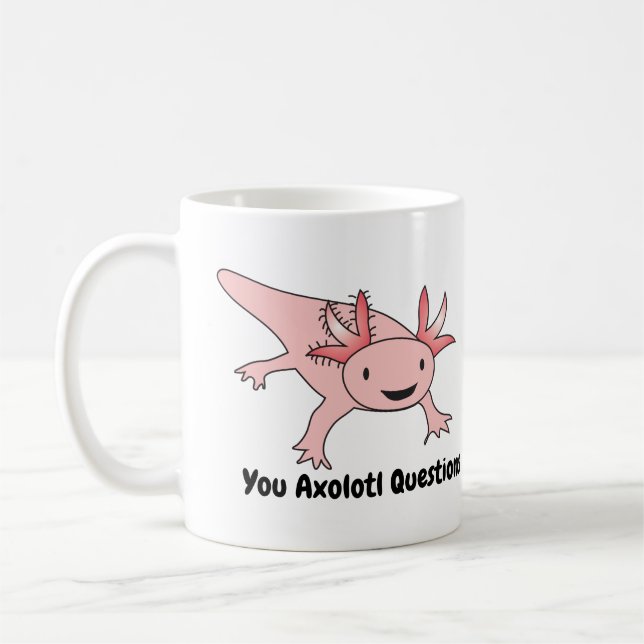 Mug L'Axolotl interroge drôle mignon (Gauche)