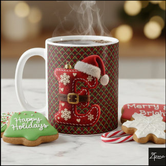 Mug Layered Pastel Gold Trim Letter E