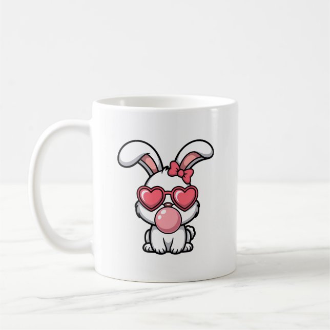 Mug layful Kawaii Rabbit with Bubblegum Bubble (Gauche)