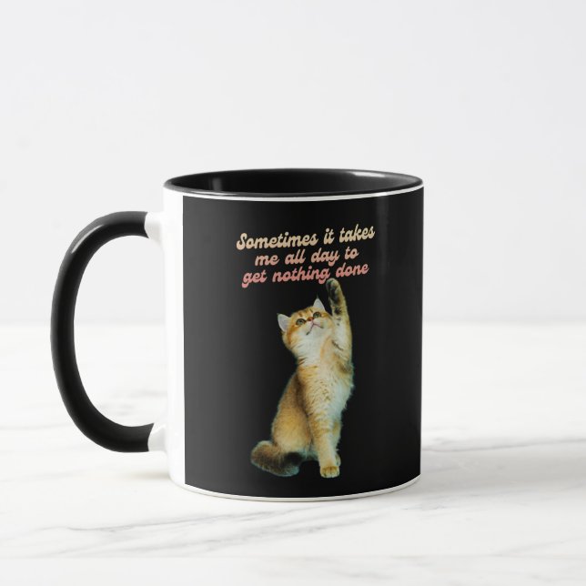 Mug Lazy Amoureux des chats Funny Cute Cat (Gauche)
