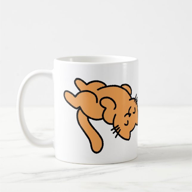 Mug Lazy Orange Cat (Gauche)