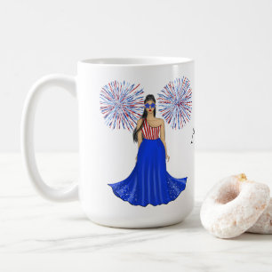 Mug Le 4 juillet avec Illustration de mode Fireworks