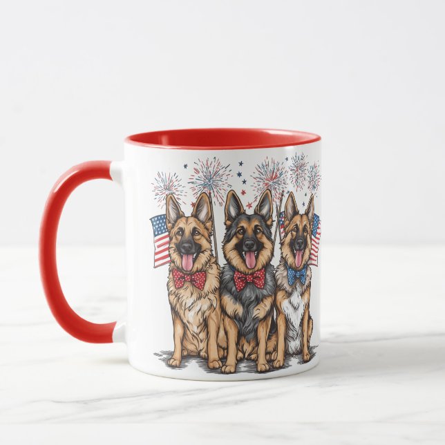Mug Le 4 Juillet Chiens De Berger Allemands (Gauche)
