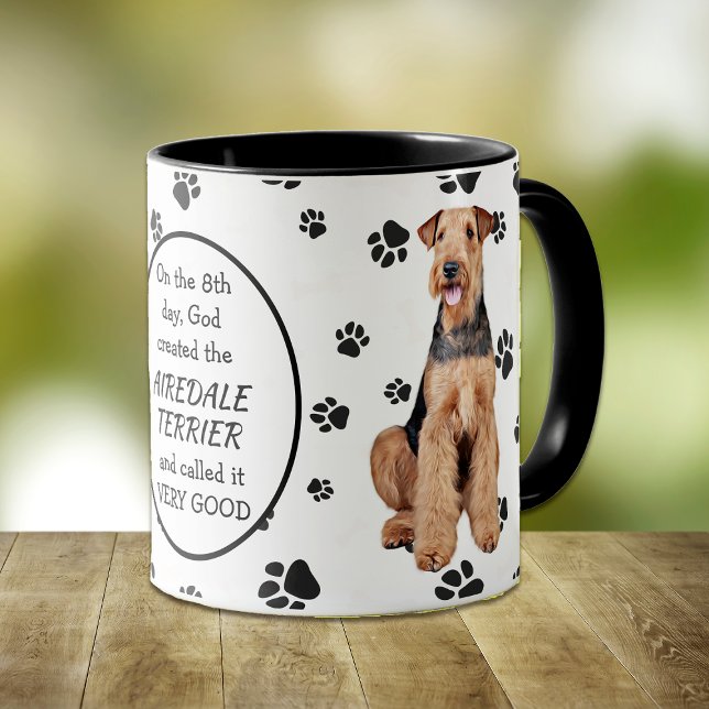 Mug Le 8e jour Dieu a créé l'Airedale Terrier (Créateur téléchargé)