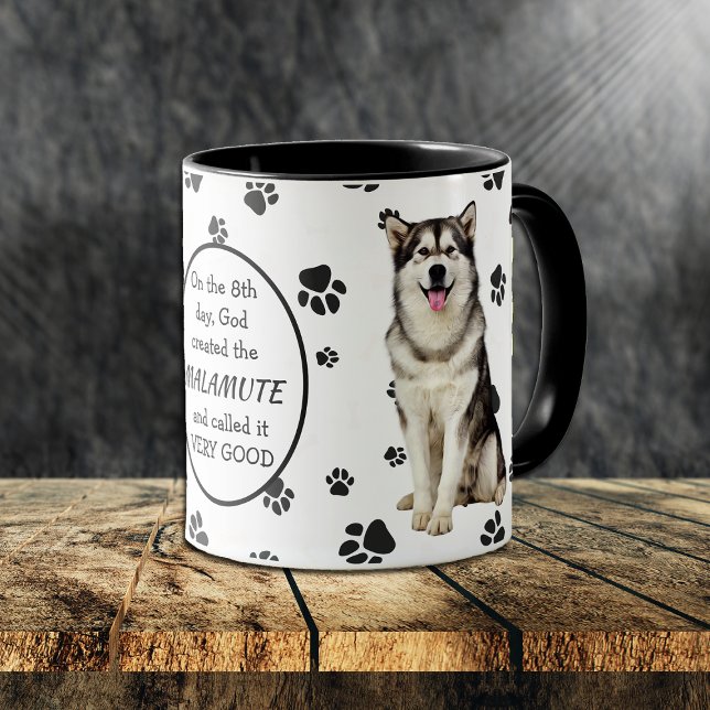 Mug Le 8e jour, Dieu créa le malamute (Créateur téléchargé)