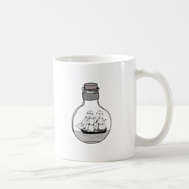 Mug Le bateau dans l'ampoule en verre (Droite)